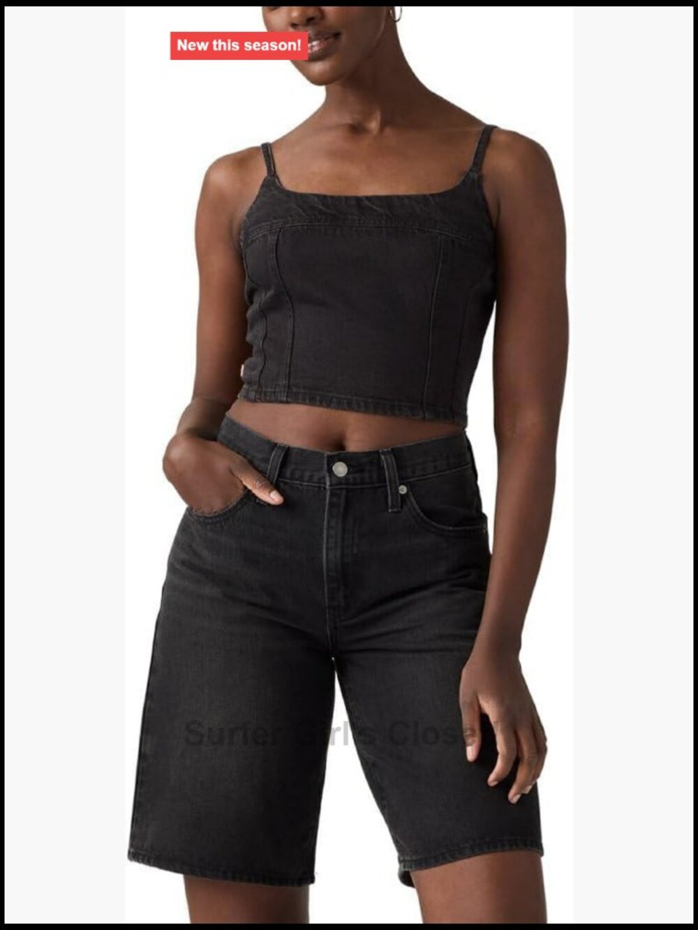 Women's Denim Cami Tank Sleeveless Cotton Adjustable Straps